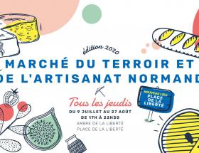 Affiche 2020 des marchés du terroir et de l'artisanat normand à Bayeux